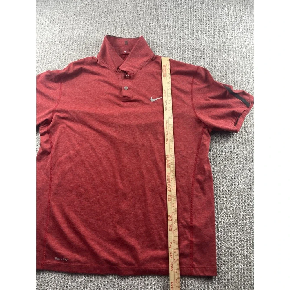 Nike Tiger Woods Collection Men's‎ L Red Dri-FIT Golf Polo Shirt 685859-687